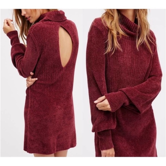 Free People Chenille New Moon Sweater Tunic Minidress - Picture 7 of 8